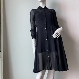 Club Monaco Collection Black Noir Sheer Dress